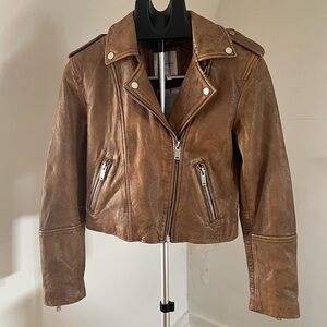 AVEC LES FILLES BROWN LEATHER BOMBER JACKET S - BNWT!! - SOLD!